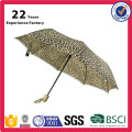 China Fabricante Fábrica de Alta Qualidade OEM Promocional Leopard Print Umbrella Automatic Abrir e Fechar